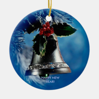Gelukkig nieuwjaar keramisch ornament