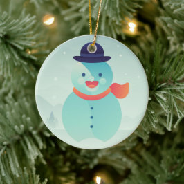 Gelukkig nieuwjaar keramisch ornament