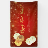 Gelukkig Nieuwjaar, kerstballen, rood Spandoek (Verticaal)