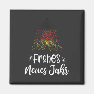 Gelukkig Nieuwjaar kerstboom met Duitse vlag Magneet