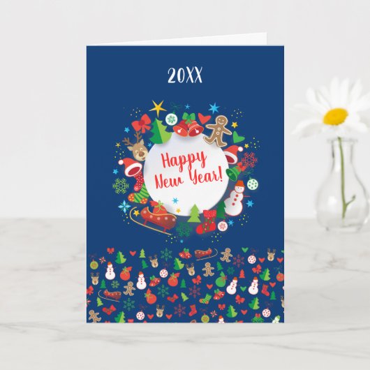Gelukkig nieuwjaar! Kerstvakantie Kaart (Kleine Plant)