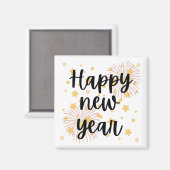 Gelukkig nieuwjaar magneet (Voorkant / Achterkant)