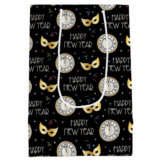 Gelukkig nieuwjaar medium cadeauzakje (Achterkant)