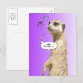 Gelukkig Nieuwjaar Meerkat Briefkaart Vuurwerk Paa (Voorkant / Achterkant)