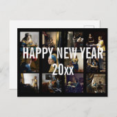 Gelukkig nieuwjaar met Johannes Vermeer Patchwork Briefkaart (Voorkant / Achterkant)