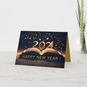 Gelukkig nieuwjaar met open boek C Feestdagen Kaart