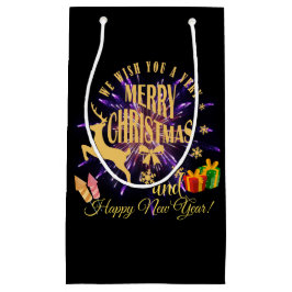 Gelukkig nieuwjaar met vrolijk kerstfeest klein cadeauzakje