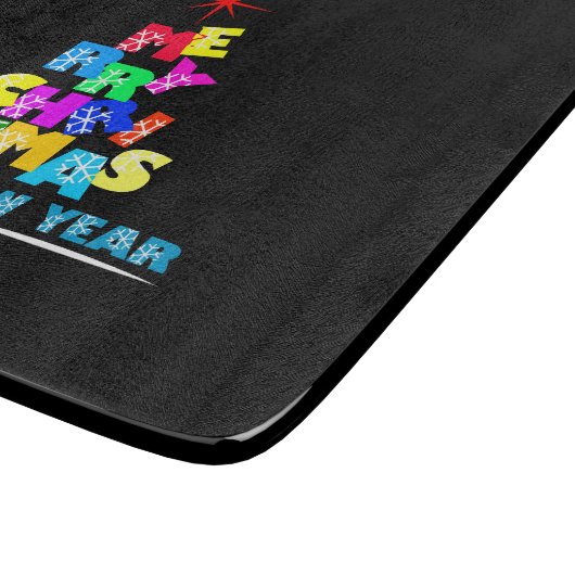 Gelukkig nieuwjaar met vrolijk kerstfeest snijplank (Hoek)