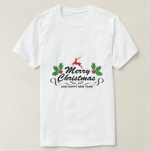 Gelukkig nieuwjaar met vrolijk kerstfeest t-shirt