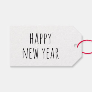 Gelukkig nieuwjaar Minimalistische, schone en ne Cadeaulabel