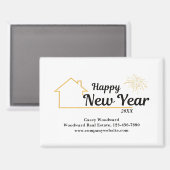 Gelukkig nieuwjaar | Modern onroerend goed geperso Magneet (Voorkant / Achterkant)