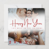 Gelukkig Nieuwjaar modern script 3 collage multi f Feestdagenkaart (Voorkant)