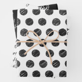 Gelukkig nieuwjaar! Moderne tekst Artisan Polka Do Inpakpapier Vel (In situ)