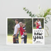 Gelukkig Nieuwjaar Moderne Vakantie Foto Eenvoudig Feestdagenkaart (Staand voorkant)