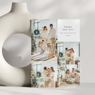 Gelukkig Nieuwjaar Multi Foto Collage Aangepaste B Feestdagenkaart
