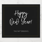 Gelukkig Nieuwjaar NAAM Mousserende Wijn Label Fun Sparkling Wijnetiket (Enkel label)