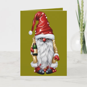 Gelukkig Nieuwjaar Nisse Kabouter Gonk met een Fle Feestdagen Kaart