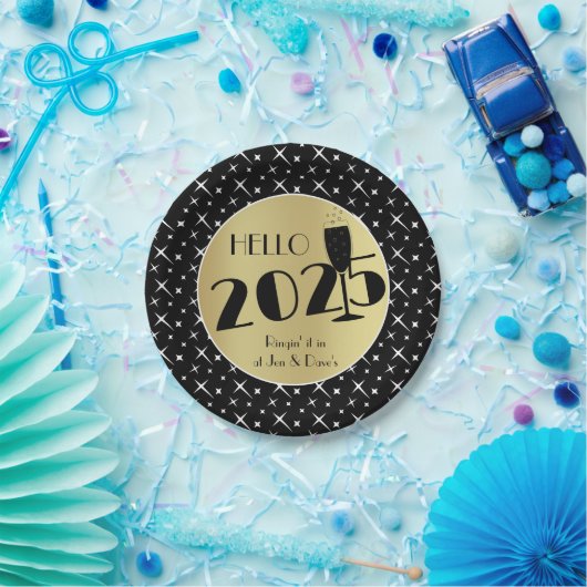 Gelukkig nieuwjaar papieren bordje (Feest)