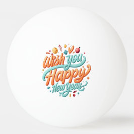 Gelukkig nieuwjaar pingpongballen