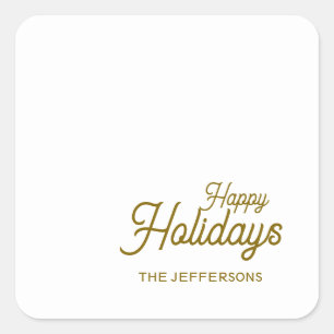 Gelukkig Nieuwjaar Prettig Kerstfeest Seizoensgebo Vierkante Sticker