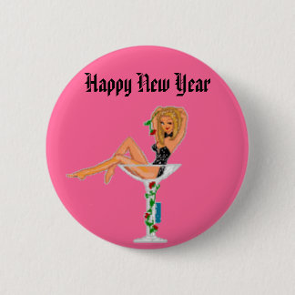 Gelukkig nieuwjaar ronde button 5,7 cm
