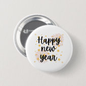 Gelukkig nieuwjaar ronde button 5,7 cm (Voorkant /achterkant)