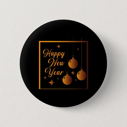 Gelukkig nieuwjaar ronde button 5,7 cm (Voorkant)