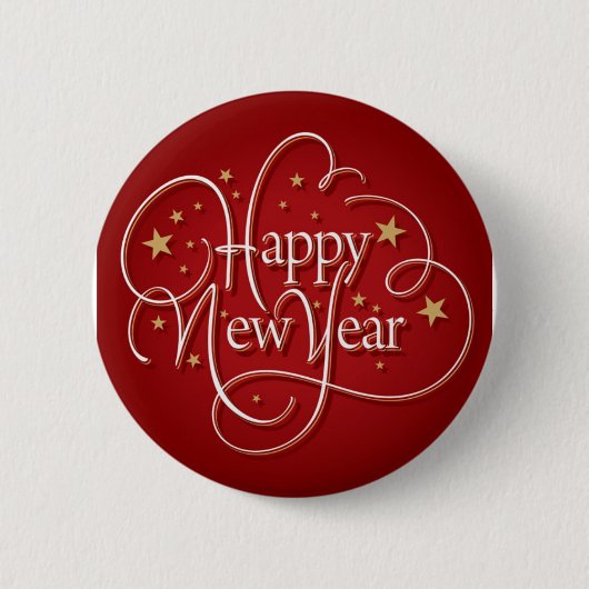 Gelukkig nieuwjaar ronde button 5,7 cm (Voorkant)