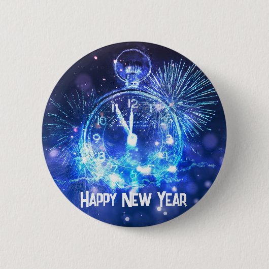 Gelukkig nieuwjaar ronde button 5,7 cm (Voorkant)