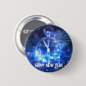Gelukkig nieuwjaar ronde button 5,7 cm (Voorkant /achterkant)