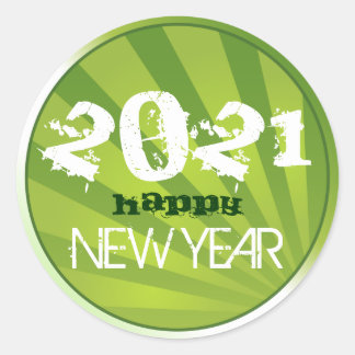 Gelukkig nieuwjaar ronde sticker