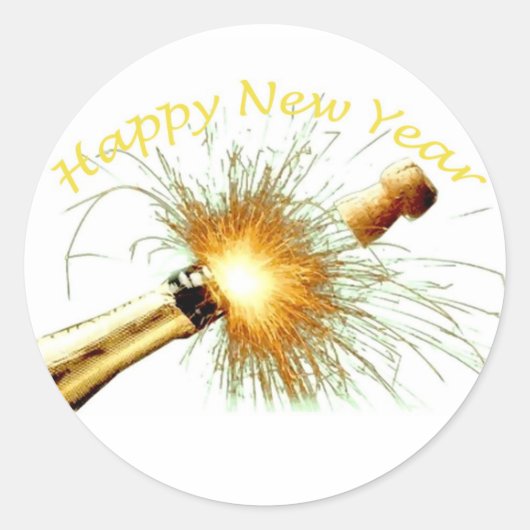 Gelukkig nieuwjaar ronde sticker (Voorkant)