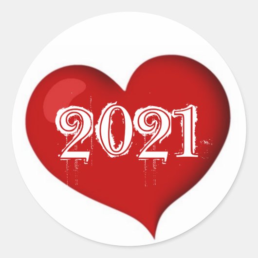 Gelukkig nieuwjaar  ronde sticker (Voorkant)