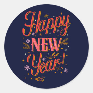 Gelukkig Nieuwjaar Ronde Sticker
