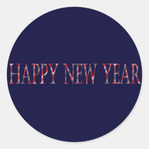 gelukkig nieuwjaar ronde sticker