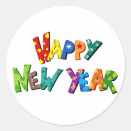 Gelukkig nieuwjaar! ronde sticker