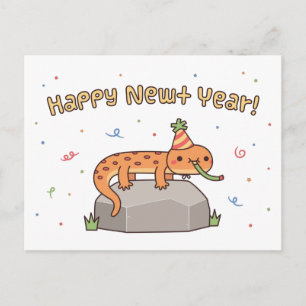 Gelukkig Nieuwjaar Salamander, Grappige Nieuwjaars Briefkaart