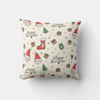 Gelukkig Nieuwjaar Santa Cushion Kussen