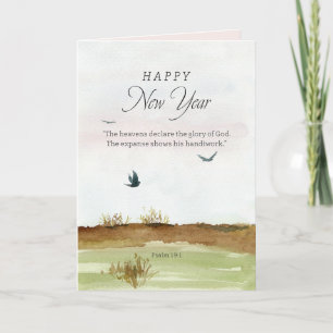 Gelukkig Nieuwjaar Schriftuur Psalm 19 Winter Woes Kaart