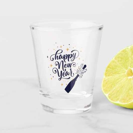 Gelukkig nieuwjaar shot glas (Voorkant)