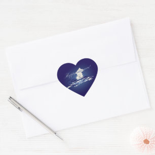 Gelukkig nieuwjaar slee hart sticker