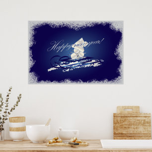 Gelukkig nieuwjaar slee poster