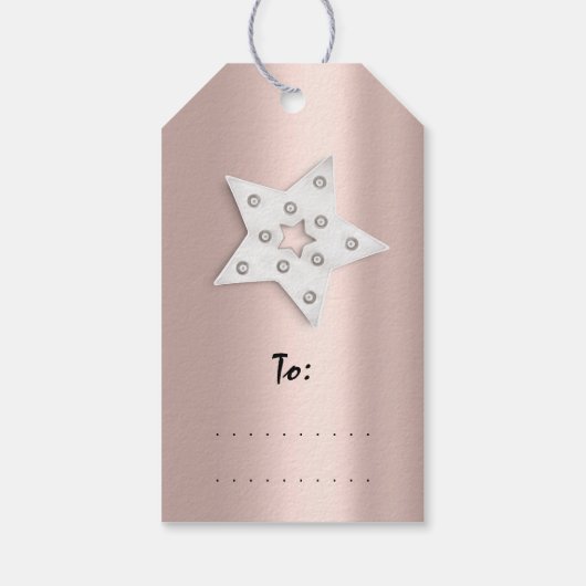 Gelukkig nieuwjaar Snowman-Roos op feestdag Cadeaulabel (Achterkant)