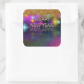 Gelukkig nieuwjaar! Sparkly Reflection | Vierkante Sticker (Tas)