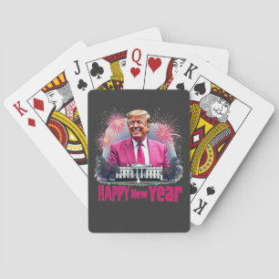 Gelukkig nieuwjaar Trump inauguratiedag 2025 Pokerkaarten
