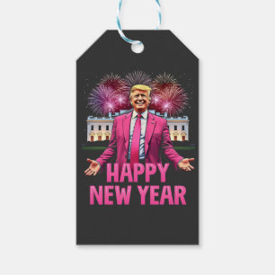 Gelukkig Nieuwjaar Trump Resolutie 2025 Cadeaulabel