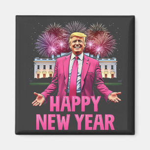 Gelukkig Nieuwjaar Trump Resolutie 2025 Magneet