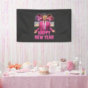 Gelukkig Nieuwjaar Trump Resolutie 2025 Spandoek
