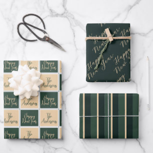 Gelukkig Nieuwjaar Typografie minimaal Inpakpapier Vel