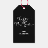 Gelukkig Nieuwjaar van het moderne Manuscript de L Cadeaulabel (Voorkant)